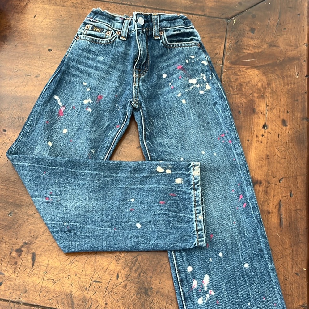Polo Ralph Lauren High Rise Paint Splatter Jeans